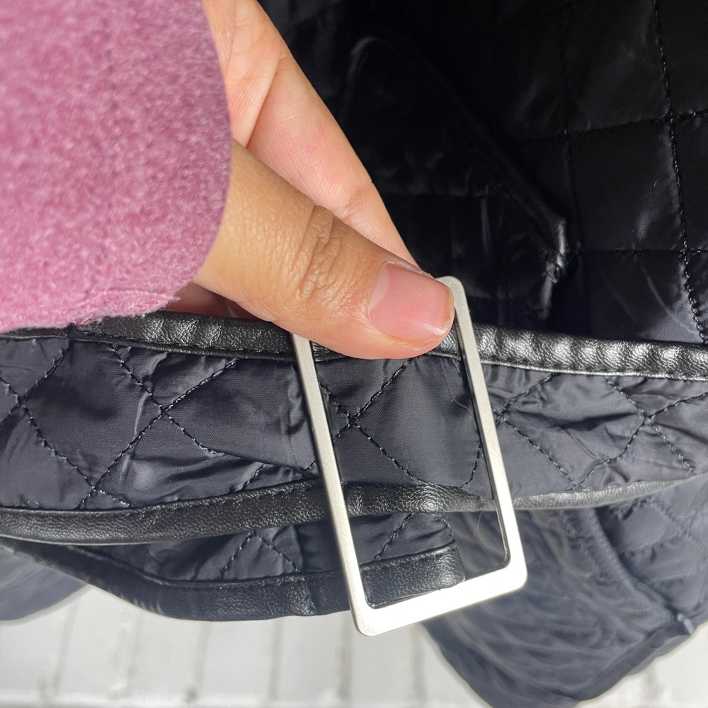 ZIAI Black Quilted Belted Jacket Snap Front Lightweight Coat Euro 42 - Picture 4 of 10